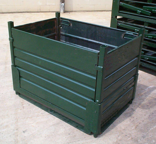 ITEM 164 COLLAPSIBLE CORRUGATED SOLID SHEET METAL BINS RDR Steel