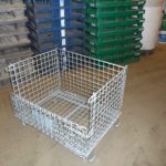 Item #322: Steel Mesh Baskets Knock Down, 32" x 24" x 20" ID