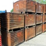 Item #474: Steel Corrugated Bins 36" x 54" x 32" o/h (28" ID)