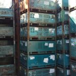 Item #541: Steel Vented Bins 44" x 54" x 23" o/h (17" ID)