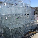 Item #716: Steel Mesh Knock Down Baskets 32.5" x 39" x 31.5" o/h (25.5" ID), 1 gate