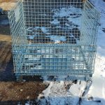 Item #734: Steel Mesh Knock Down Baskets 35.5" x 36" x 33.75" o/h (27.75" ID), 1 gate.