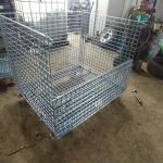 Item #761: Steel Knock Down (KD) Mesh Baskets on Castors, 40" x 48" x 42" o/h (36" ID)
