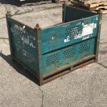 Item #760: Steel Vented Bins 48" x 36" x 36" (28" ID), gates, runners, top stacking pins