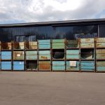 Item #786: Steel Bins with one Re moveable side 48" x 48" x 40" o/h