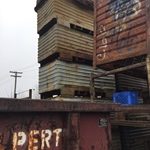 Item #834: Steel Corrugated Bins 34" x 68" x 30" o/h (23" ID), rollover.