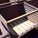 Item #837: Steel Tapered Bins 42" wide x 36" x (24" ID).