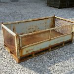 Item #865:  Steel Bins Expanded Metal Sides, one gate, OD: 72.5" x 36" x 28" o/h, ID: 72" x 34" x 19.5" ID.