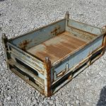 Item #854: Steel Bins, 2 gates on 30" sides, OD 48" x 30" x 20.5" o/h, ID: 44" x 27.5" x 9.5" ID.