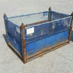 Item #862: Steel Vented Bins, 4 Gates, OD: 60" x 36" x 36.5" o/h, ID: 56.5" x 32.5" x 27.25" ID