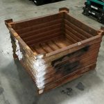Item #847: Steel Corrugated Bins 32.75" x 27.25" x 24" o/h, (18" ID), solid floors