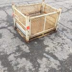 Item #852: Steel Collapsible Perforated Bins OD: 41.75" x 31.5" x 29.75" o/h, ID: 35" x 28" x 20.75" ID, 2 gates