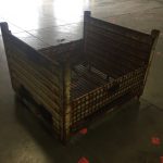 Item #907: Steel Mesh & Solid Bins, OD: 53" x 44" x 38.5" o/h, ID: 50" x 41.25" x 29" ID, 1 gate on 53" side, steel 44" sides.