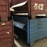 Item #884: Steel Flow-matic Corrugated Bins, 33" x 36" x 24" o/h, (18" ID).