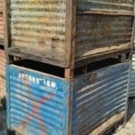 Item #1030: Steel Corrugated Bins 35.5" x 51" x 37" o/h, (31" ID), Rollover ability.