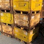 Item #1050: Steel Vented Bins 32" x 32" x 26" o/h