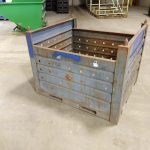 Item #1065: Steel Vented Bins OD: 54" x 48" x 43" o/h, ID: 52" x 46" x 29" ID, No gates.