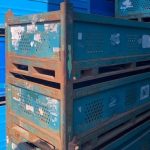 Item #1073: Steel Vented Bins 80" x 48" x 26" o/h