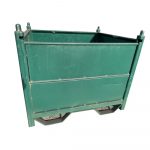 Item #2003: Steel Bins 40" x 34" x 30" o/h Stacking Pins on top, gates.