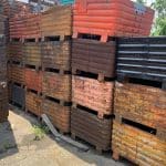Item #2037: Steel Corrugated Bins 41" x 32" x 21" o/h, (18" ID).