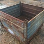Item #2100: Steel Corrugated Bins 45" x 48" x 34" o/h 2 gates on 48" sides.