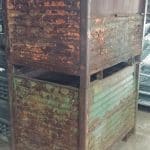 Item #2109: Steel Corrugated Bins 36" x 51" x 36" o/h, (30" ID), gate welded shut.