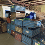 Item #2113: Steel Corrugated Bins 40" x 25" x 19" o/h.