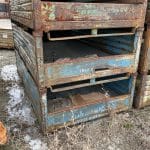 Item #2116: Steel Corrugated Bins 96" x 48" x 24" o/h with 1-48" end 15" high.
