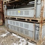 Item #2115: Steel Vented Bins 96" x 48" x 32" o/h gate.