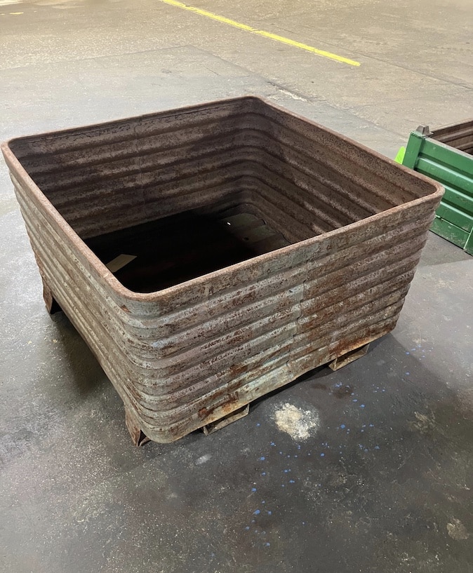Item 2269 Steel Corrugated Bins 40 1/2" x 39 1/2" x 28" OA ht, (24