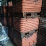 Item #2333: Steel Corrugated Bins 32" x 42" x 28" OA ht, (21" inside ht), 4 way entry.