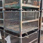 Item #2312: Steel Mesh Baskets 34 1/2" x 40 1/2" x 32" OA ht, (25" inside ht).
