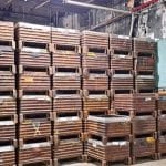 Item #2338: Steel Corrugated Bins 32" x 32" x 25.5" OA ht, no gates.
