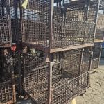 Item #2392: Steel Mesh Baskets 33" x 48" x 38" OA ht, (32" inside ht), 1 gate.