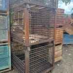 IItem #2394: Steel Mesh Baskets 40" x 48" x 36" OA ht, (30" inside ht), 1 gate.