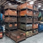 Item #2411: Steel Optional Corrugated Drop Bottom Bins 33" x 36" x 24" OA ht, (18" inside ht).