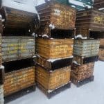 Item #2413: Steel, Heavy Duty, Corrugated Bins 30" x 48" x 28" OA ht, (18" inside ht).