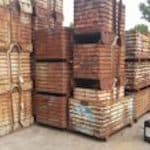 Item #2418: Steel Corrugated Bins with Hairpin Stacking 26" x 38" x 32" OA ht, (24" inside ht).