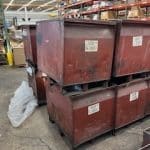 Item #2439 Steel Bins 23" x 32" x 28" OA ht, (22" inside ht), Roll over ability.