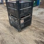 Item #2438: Steel Vented Bins 32" x 32" x 26" OA ht.