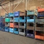 Item #2503: Steel Bins 34.5" x 40.5" x 32" OA ht, gates.