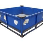 Item #2510: Steel Solid Bins (blue) 44" x 44" x 18" OA ht, no doors.