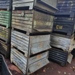 Item #2518: Steel Flow matic Corrugated Bins 33" x 36" x 24" OA ht, (18" inside ht).